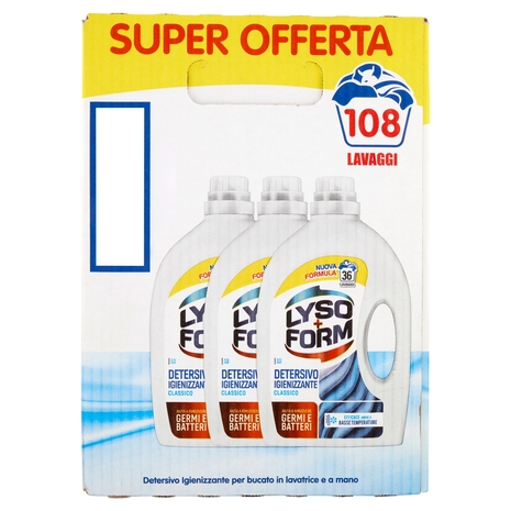 Lysoform Detresivo Igienizzante Classico 3x36=108 Lavaggi 3x1,62L